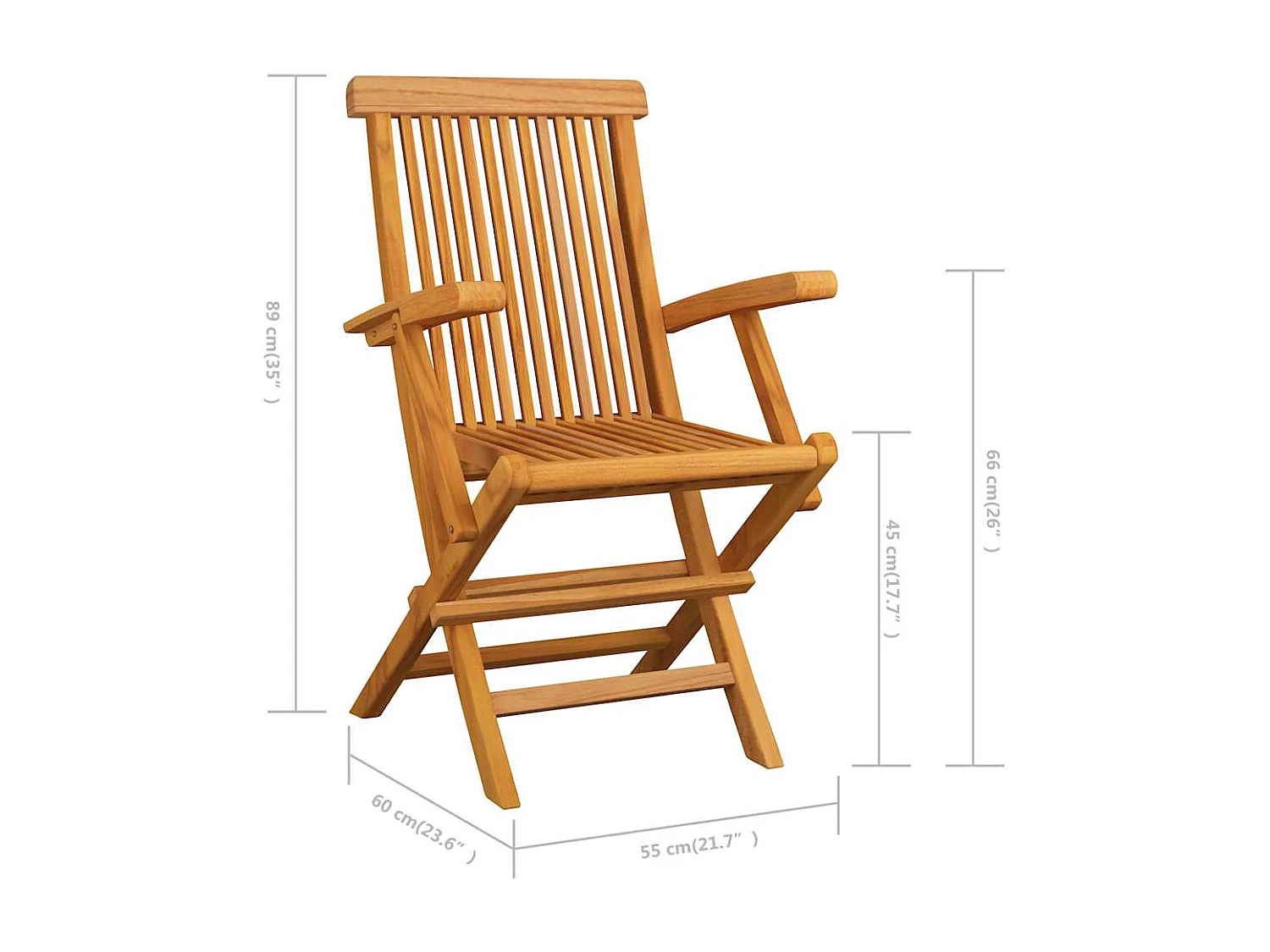 Chaises de jardin lot de 3 Bois de teck massif