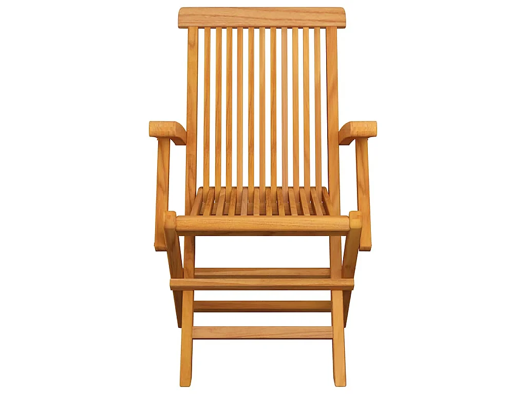 Tuinstoelen 3 st massief teakhout