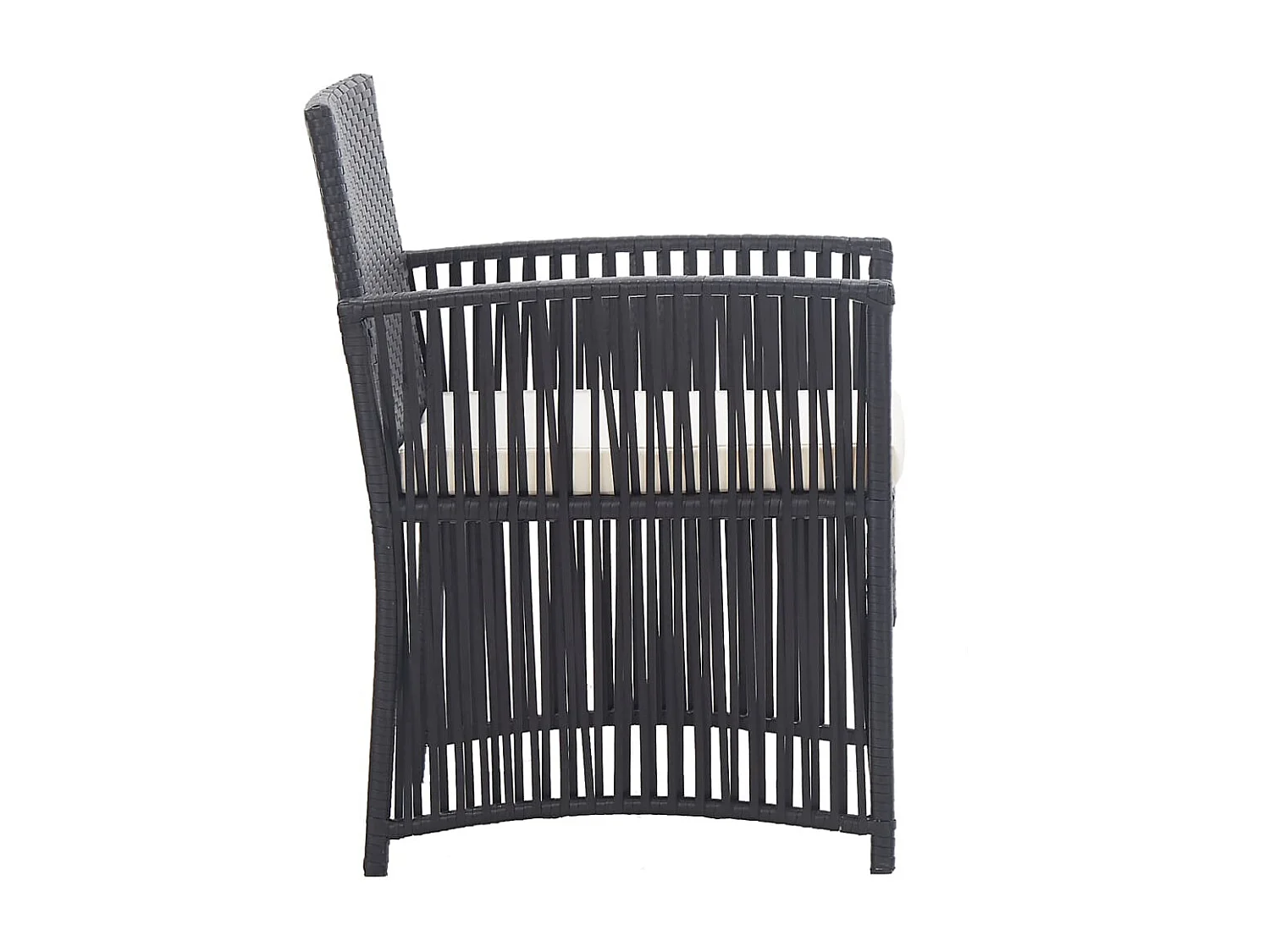 Fauteuils de jardin avec coussins lot de 2 Noir Résine tressée