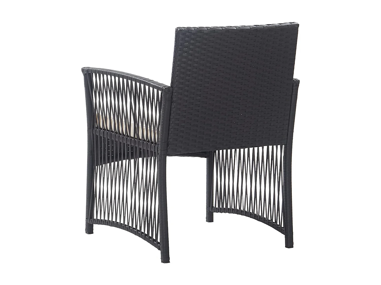 Fauteuils de jardin avec coussins lot de 2 Noir Résine tressée