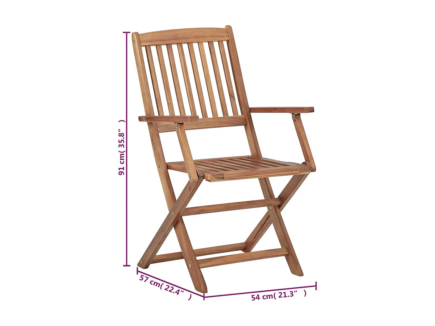 Klappbare Gartenstühle 6 Stk. mit Kissen Massivholz Akazie