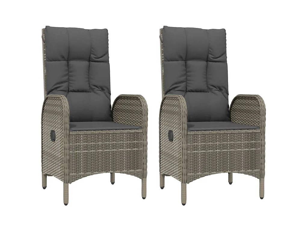 Tuinstoelen 2 st poly rattan grijs