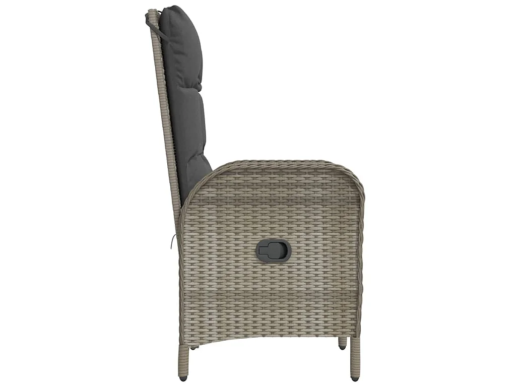 Tuinstoelen 2 st poly rattan grijs