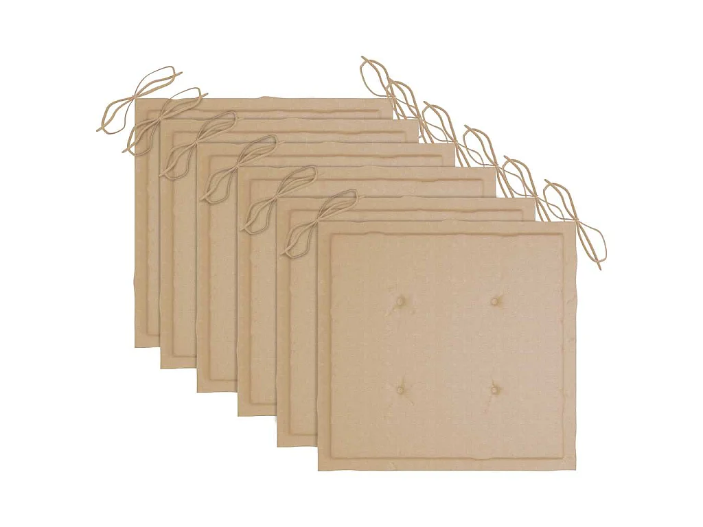 Chaises pliantes 6 pièces avec coussins en bois d'acacia massif