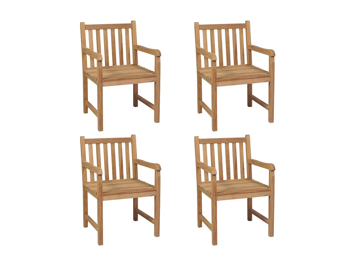 Gartenstühle 4 Stk. Massivholz Teak