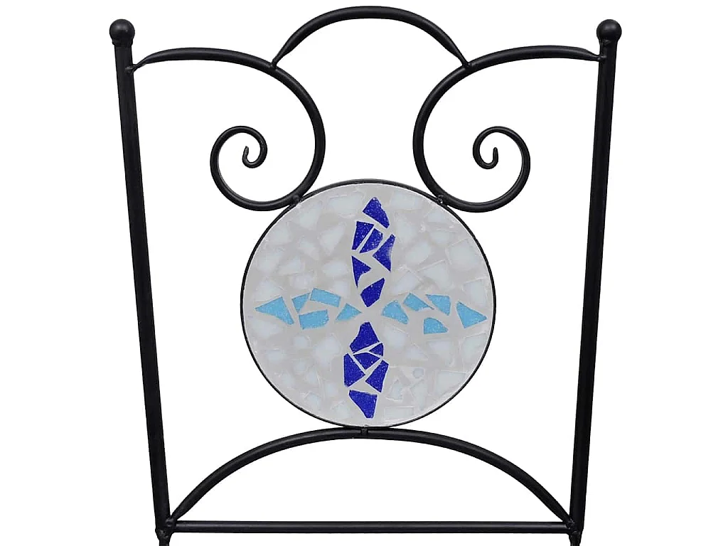 Opklapbare stoelen, 2 stuks, keramisch, blauw en wit