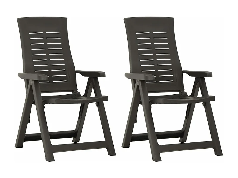 Verstellbare Gartenstühle 2 Stk. Kunststoff Anthrazit