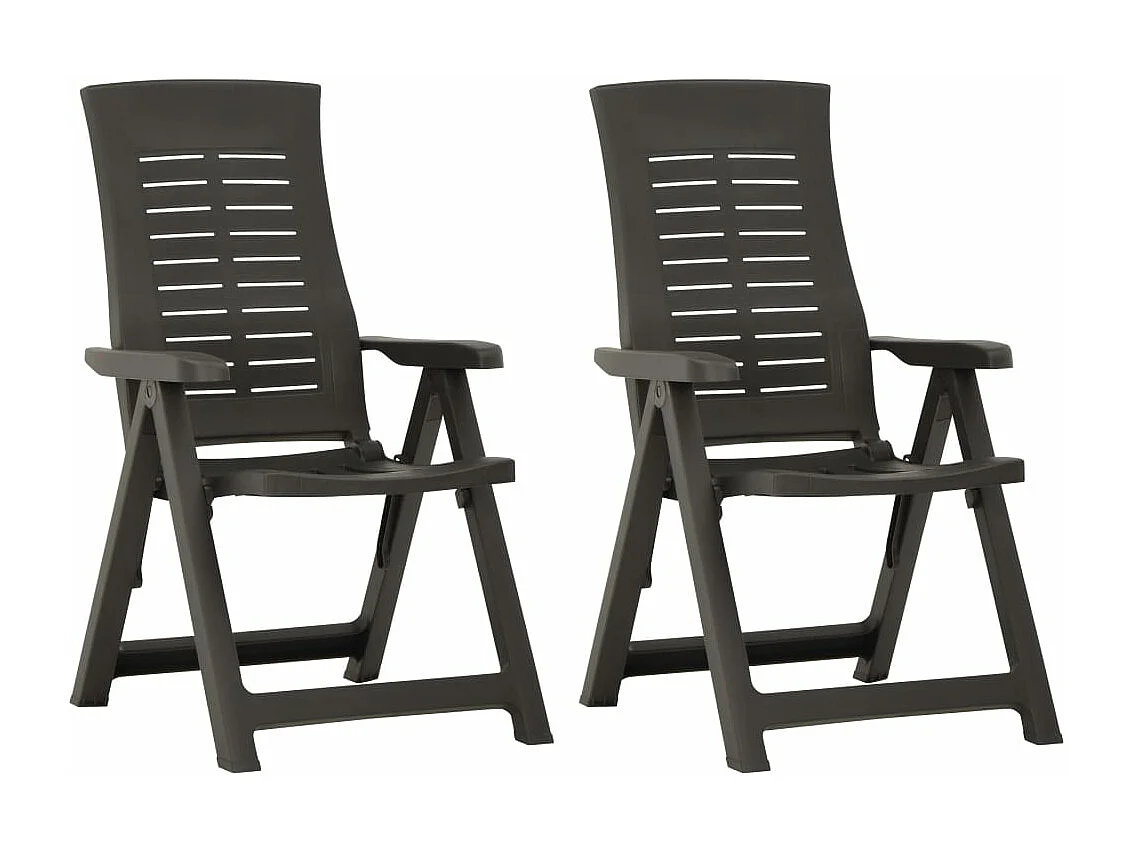 Verstellbare Gartenstühle 2 Stk. Kunststoff Anthrazit