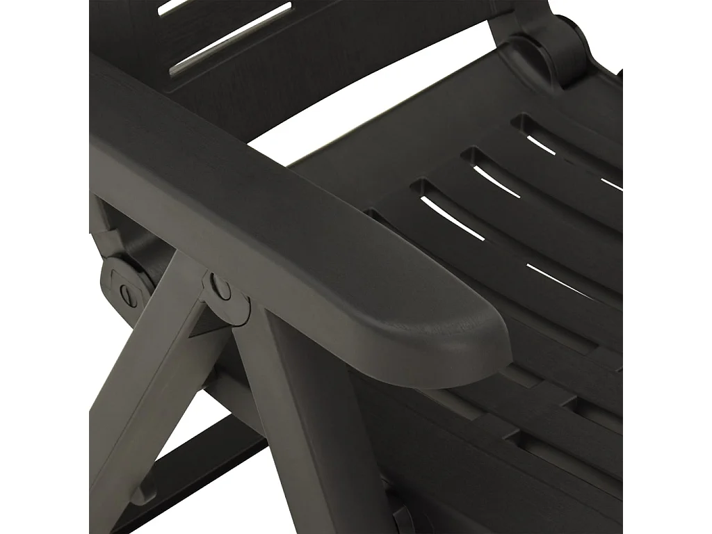 Verstellbare Gartenstühle 2 Stk. Kunststoff Anthrazit