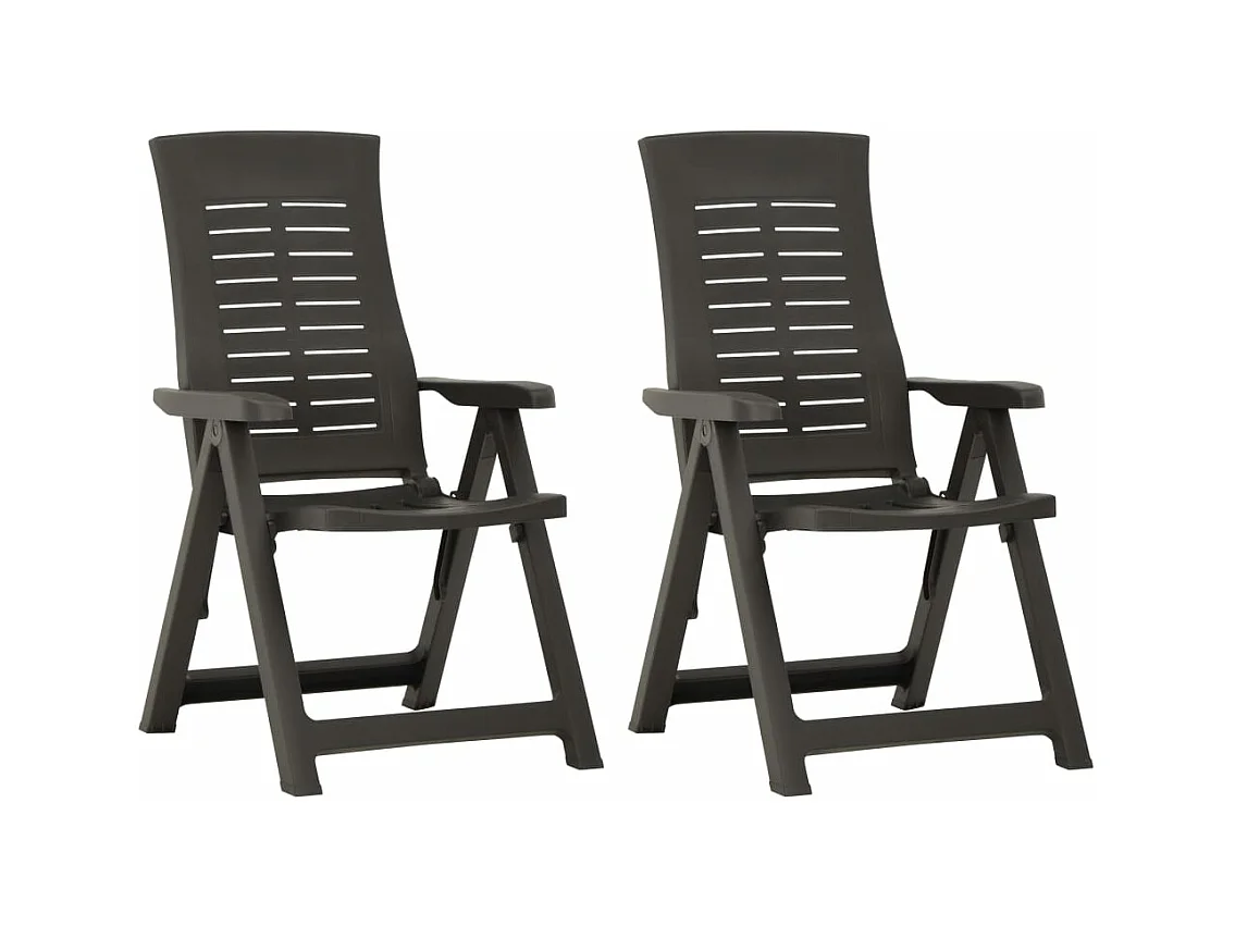 Chaises inclinables de jardin lot de 2 Plastique Anthracite