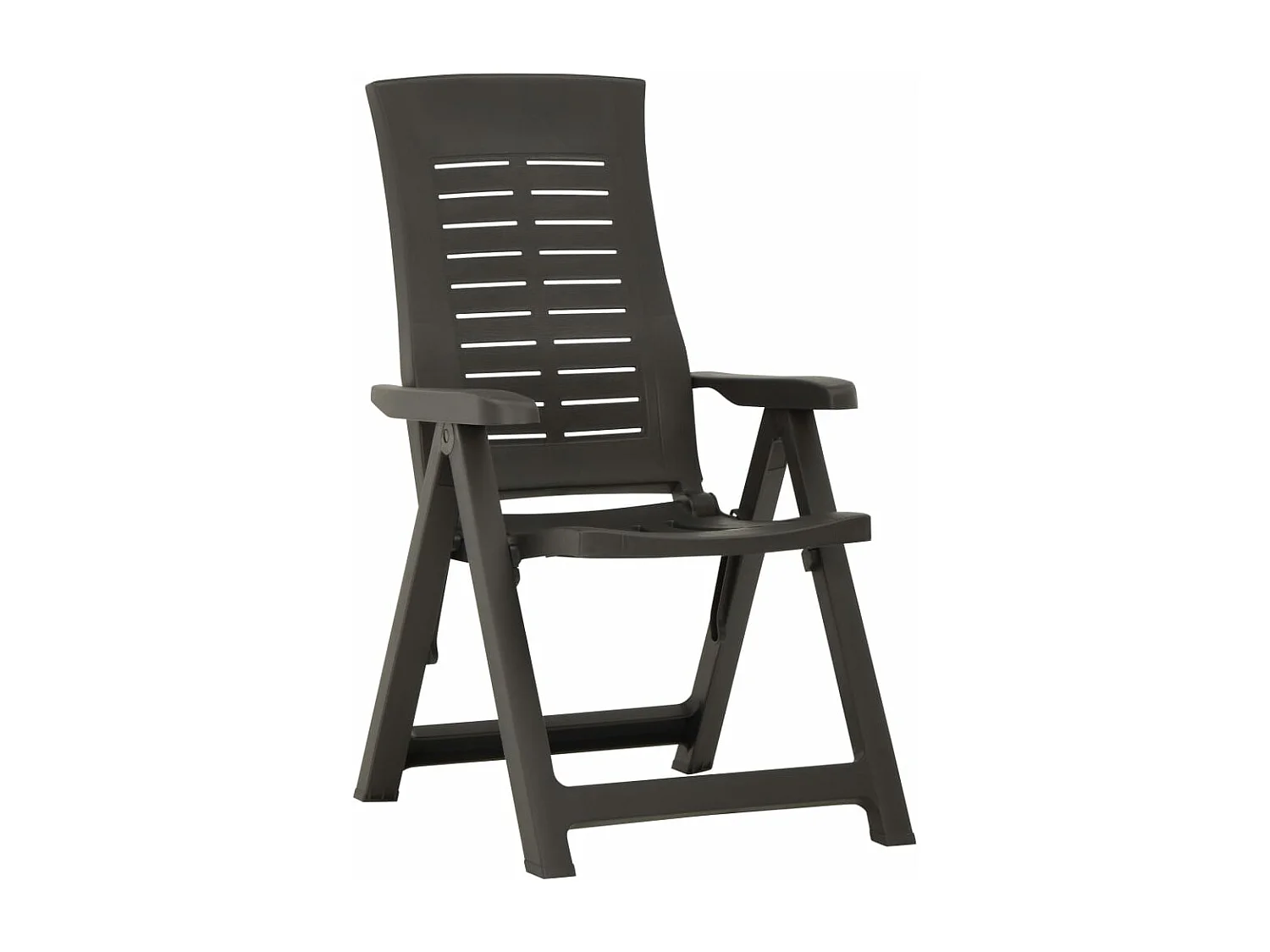 Tuinstoelen 2 st verstelbaar kunststof antracietkleurig