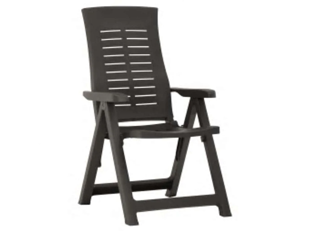 Tuinstoelen 2 st verstelbaar kunststof antracietkleurig