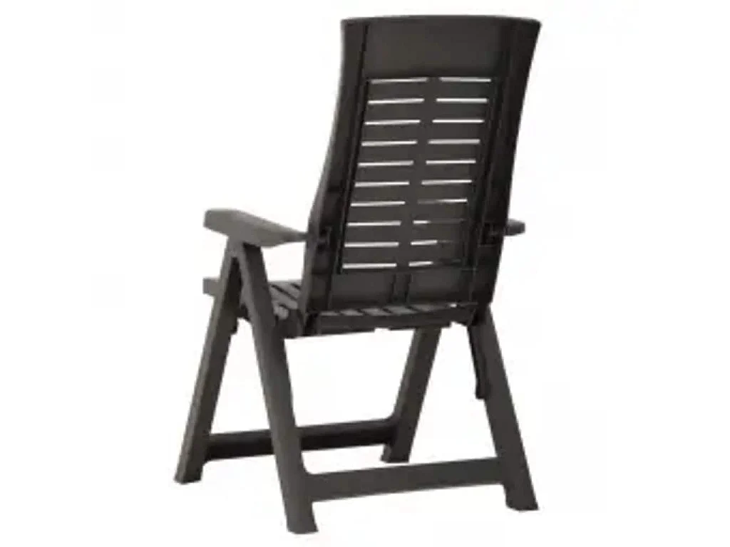 Tuinstoelen 2 st verstelbaar kunststof antracietkleurig