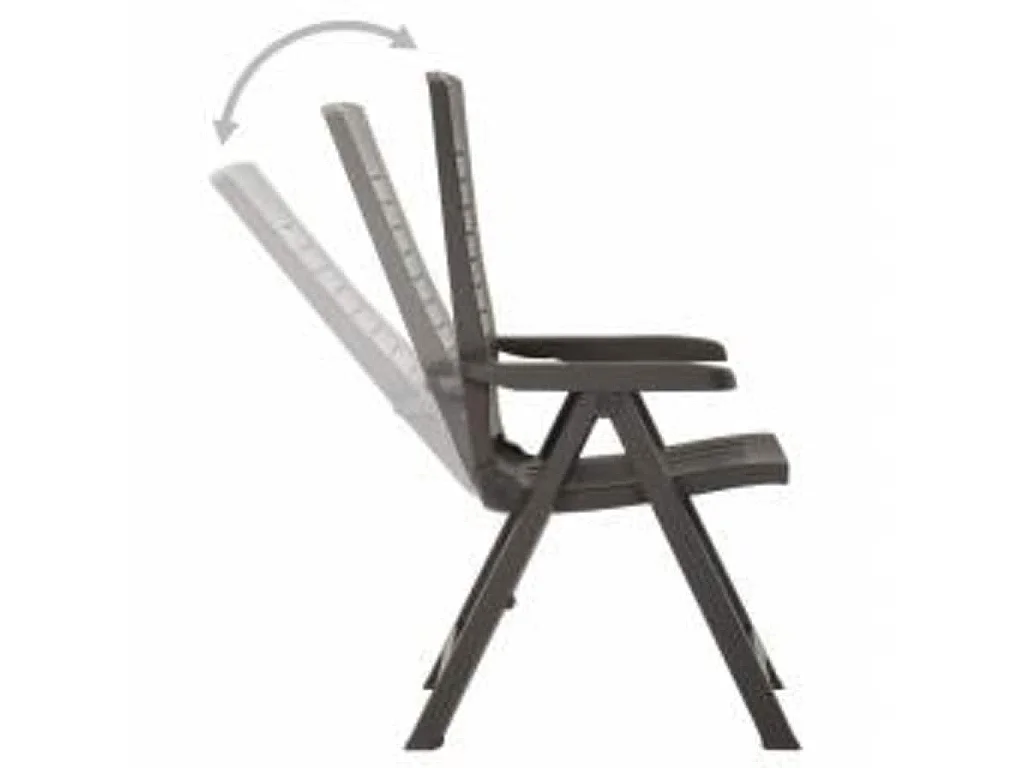 Tuinstoelen 2 st verstelbaar kunststof antracietkleurig