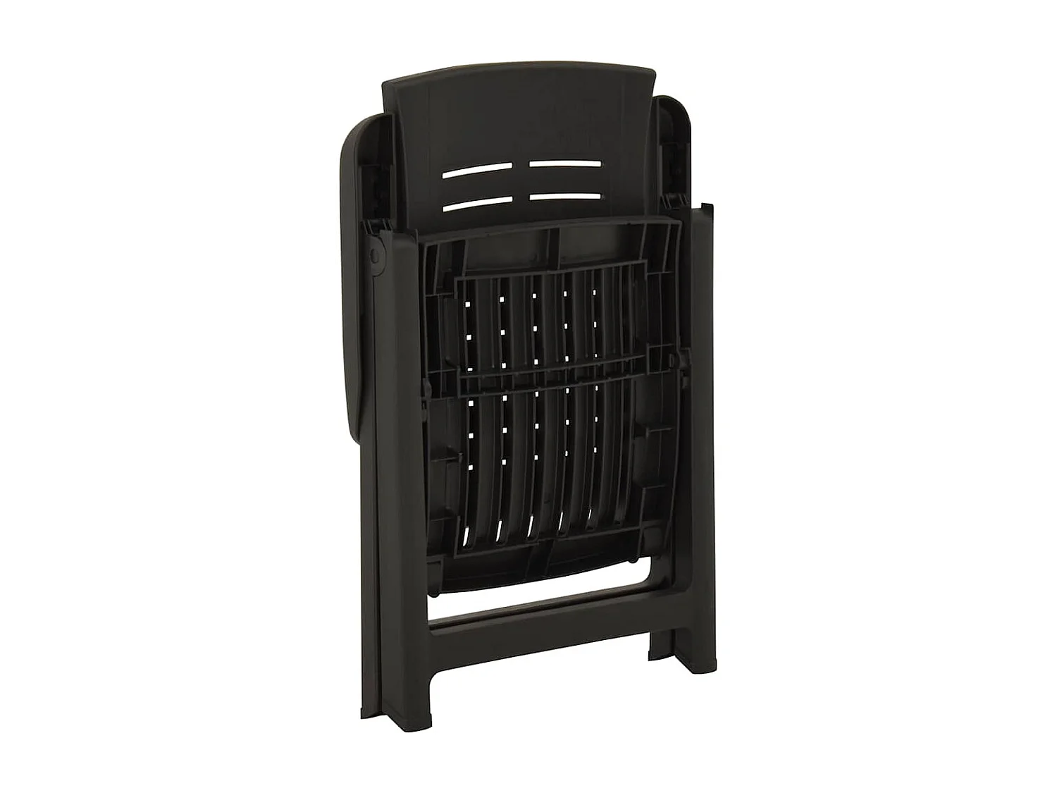 Tuinstoelen 2 st verstelbaar kunststof antracietkleurig