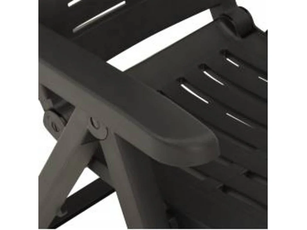 Fauteuils pliants inclinables, lot de 2, en plastique anthracite