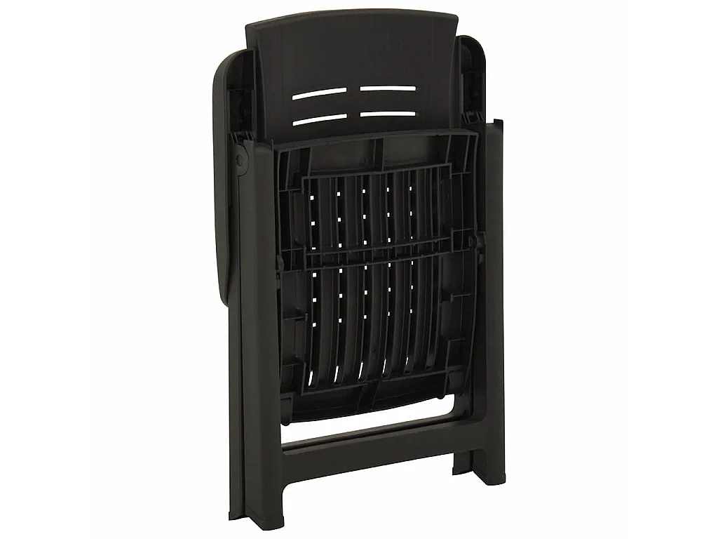 Fauteuils pliants inclinables, lot de 2, en plastique anthracite