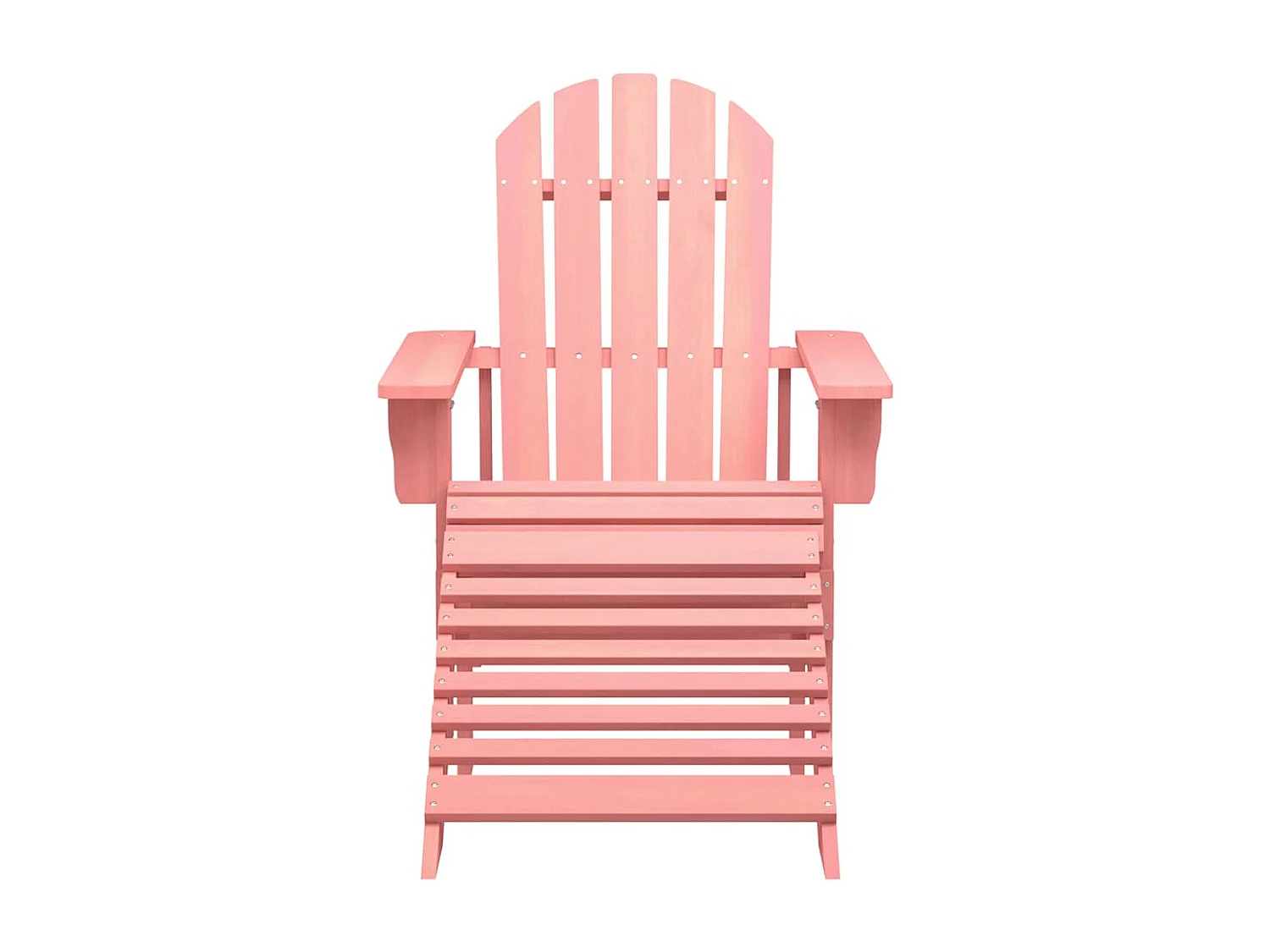 Chaise de jardin Adirondack avec pouf bois de sapin solide rose