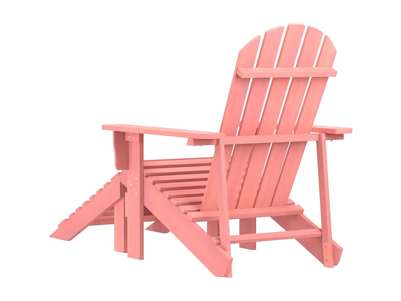 Chaise de jardin Adirondack avec pouf bois de sapin solide rose