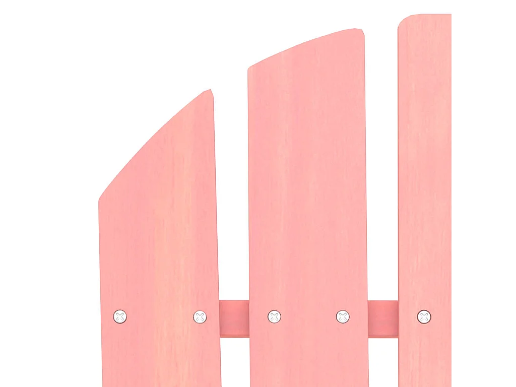 Chaise de jardin Adirondack avec pouf bois de sapin solide rose