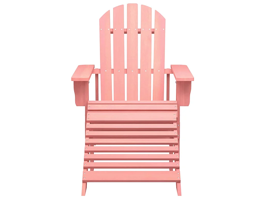 Tuinstoel Adirondack met voetenbank massief vurenhout roze
