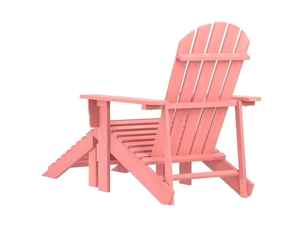 Tuinstoel Adirondack met voetenbank massief vurenhout roze