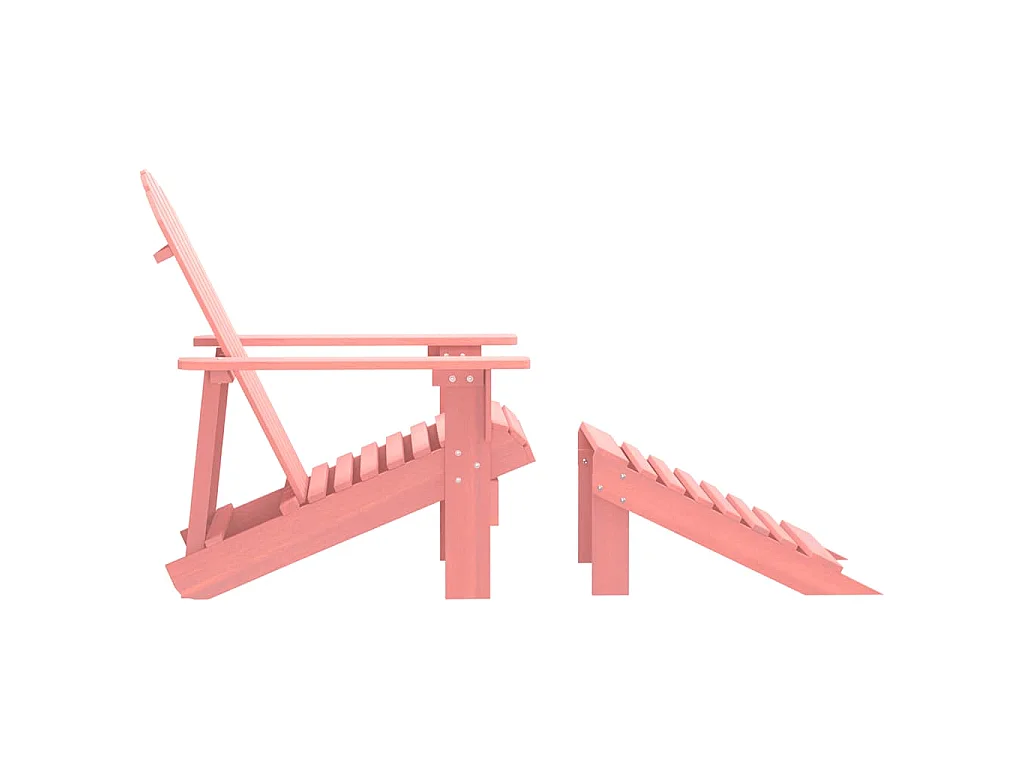 Tuinstoel Adirondack met voetenbank massief vurenhout roze