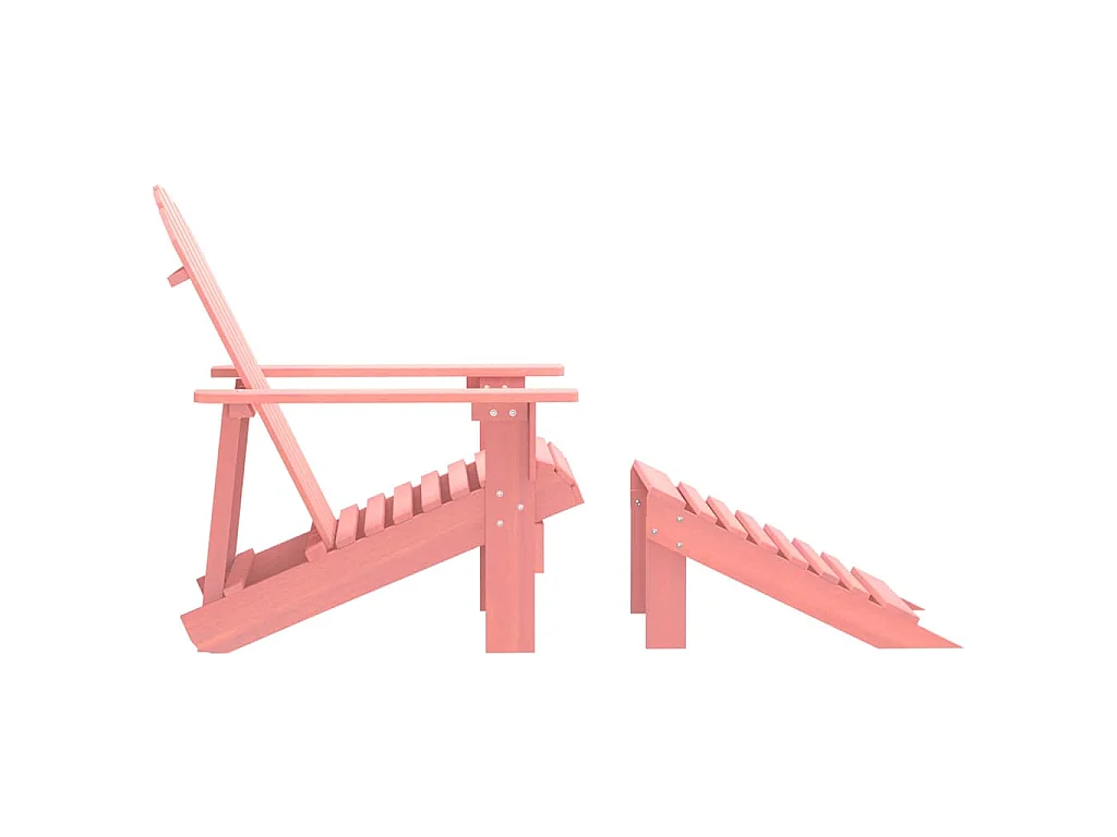 Silla jardín Adirondack con otomana madera maciza de abeto rosa