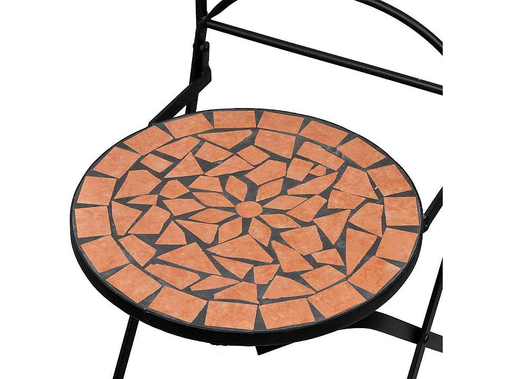 Sedie pieghevoli, 2 pezzi, in ceramica e terracotta