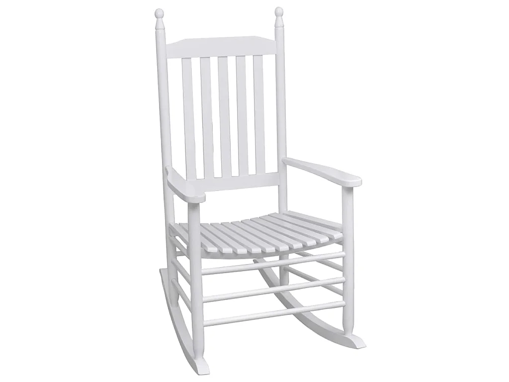 Cadeira de baloiço com assento curvo madeira branco