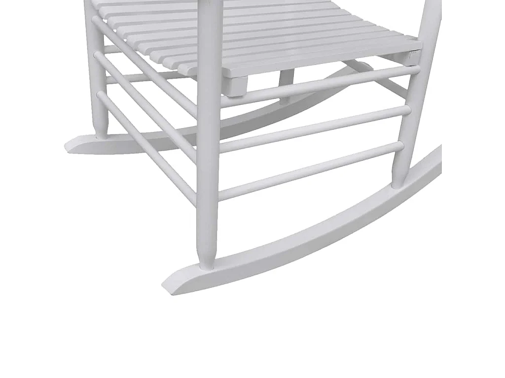 Cadeira de baloiço com assento curvo madeira branco