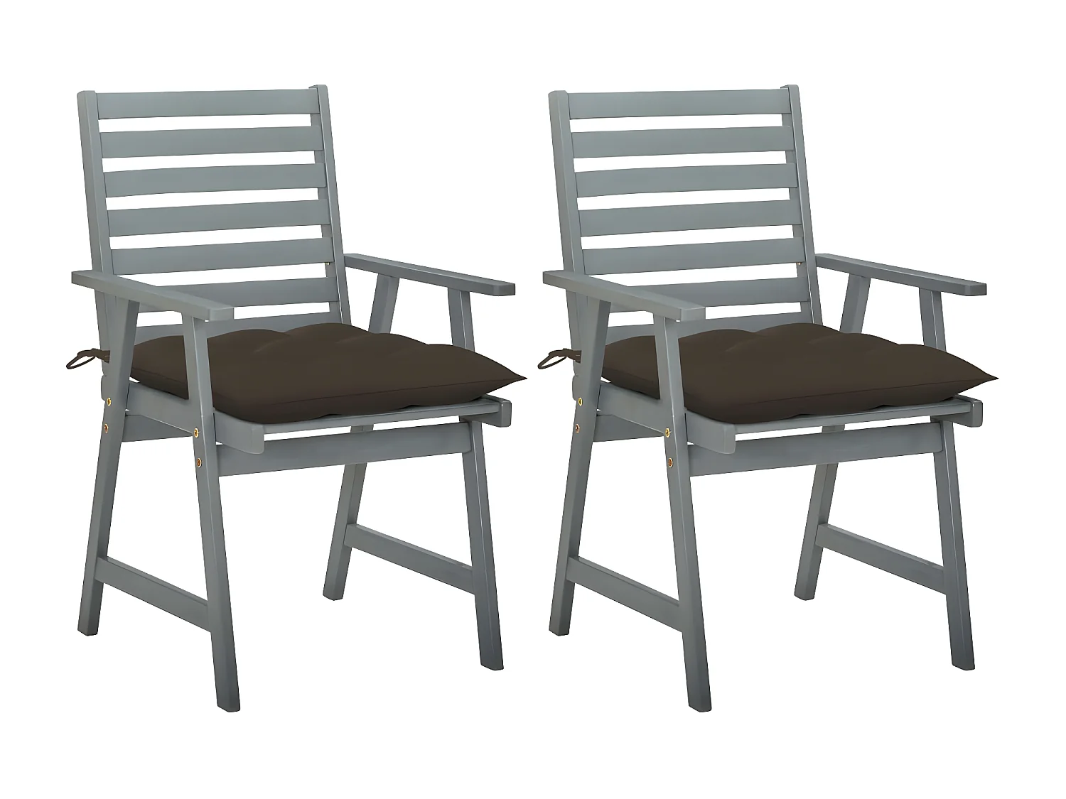 Sedie da Pranzo da Esterni con Cuscini 2 pz Massello di Acacia