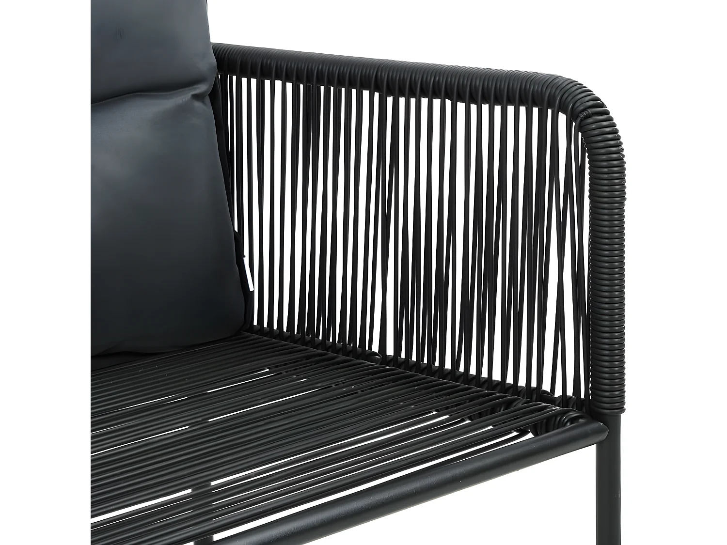 Gartenstühle 2 Stk. mit Polstern Poly Rattan Schwarz