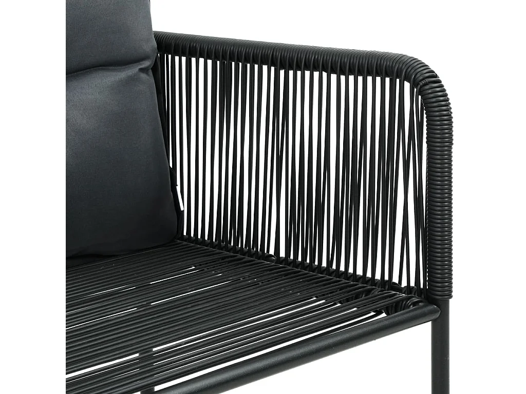 Sedie da Esterno 2 pz con Cuscini in Polyrattan Nere