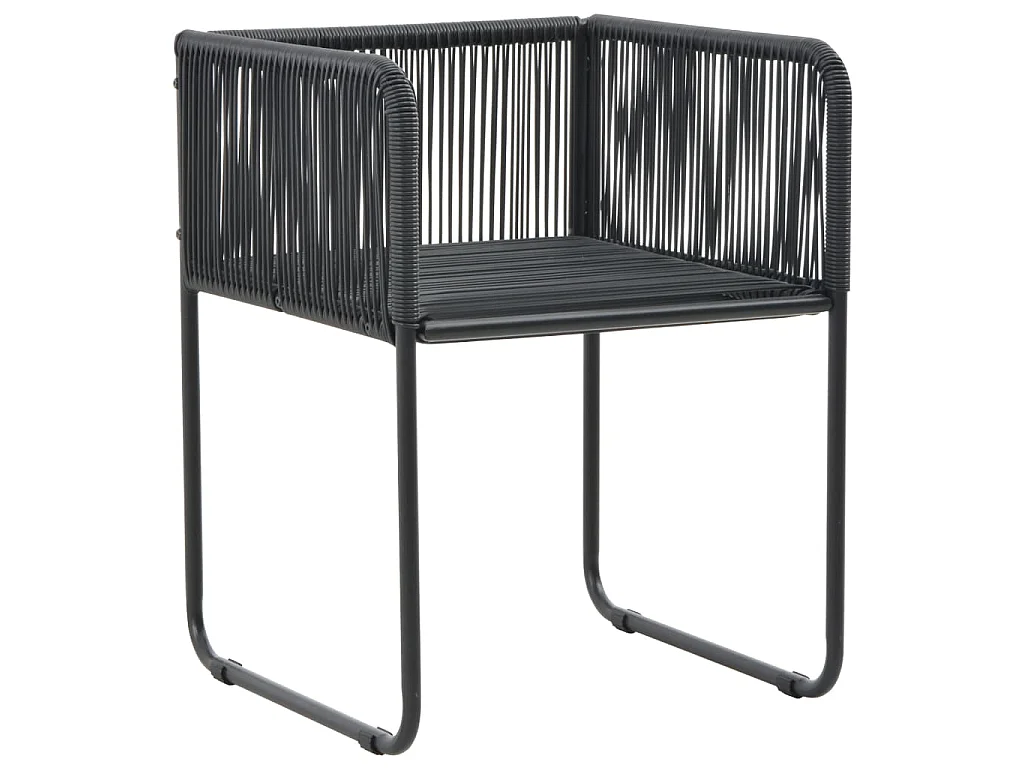 Sedie da Esterno 2 pz con Cuscini in Polyrattan Nere