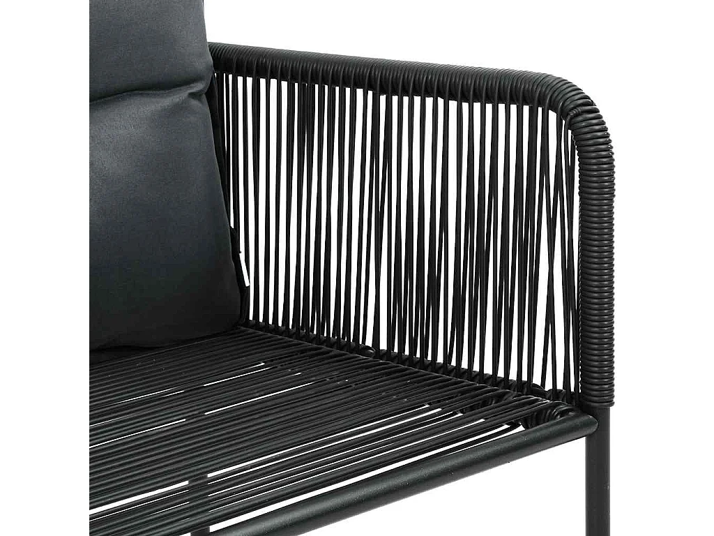 Gartenstühle 2 Stk. mit Polstern Poly Rattan Schwarz