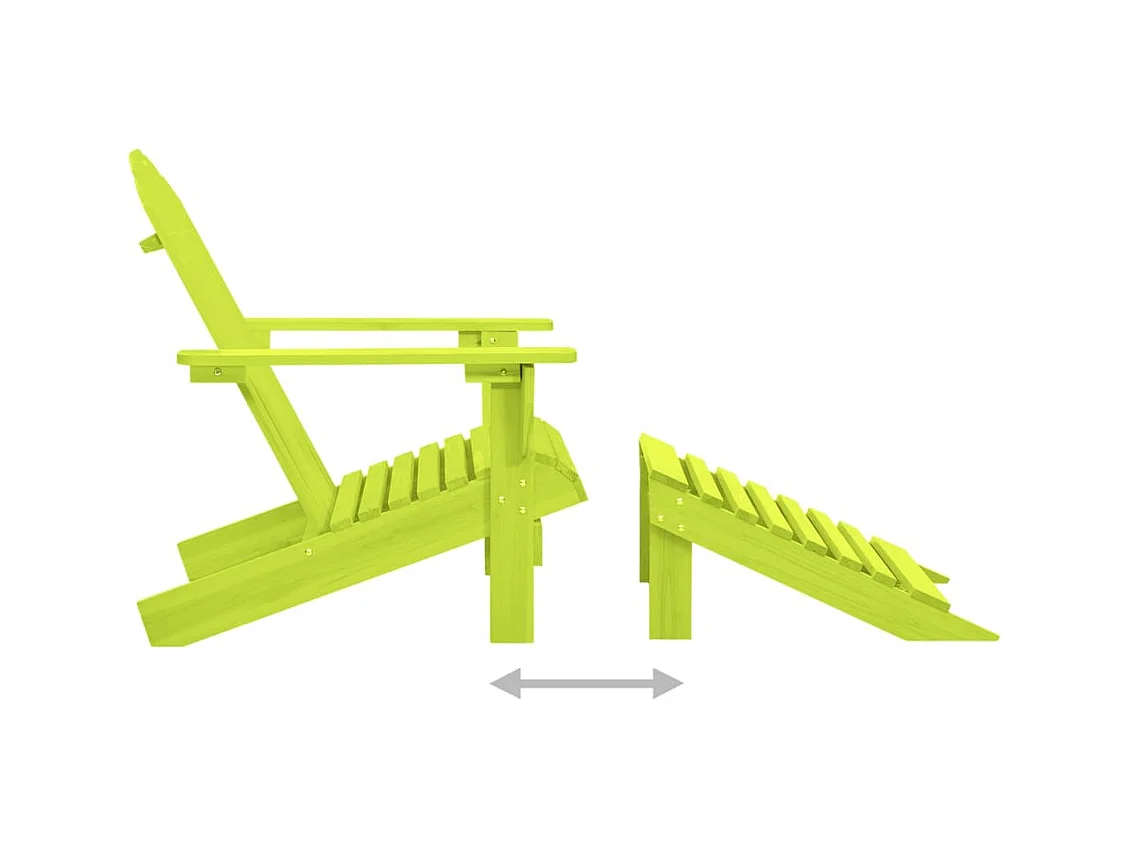 Adirondack-Gartenstuhl mit Fußteil Massivholz Tanne Grün