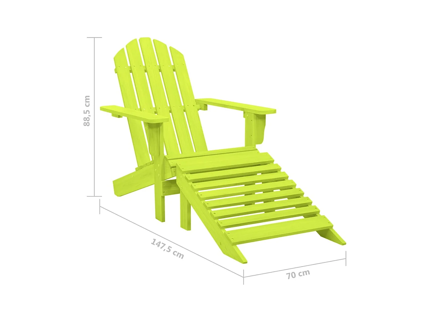Adirondack-Gartenstuhl mit Fußteil Massivholz Tanne Grün