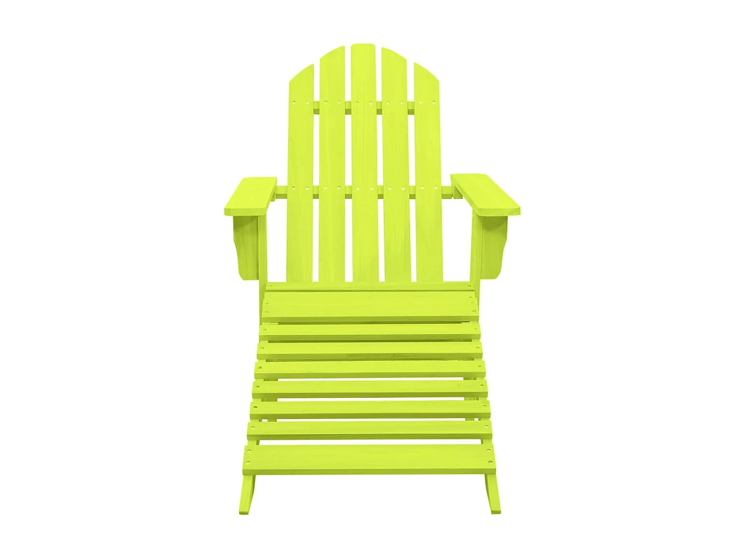 Chaise de jardin Adirondack avec pouf bois de sapin solide vert