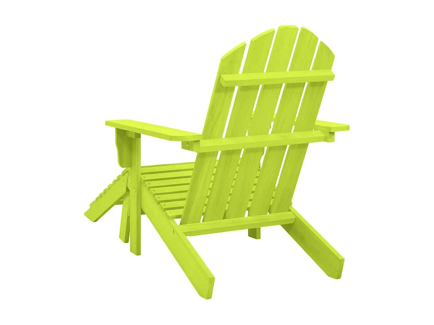 Chaise de jardin Adirondack avec pouf bois de sapin solide vert