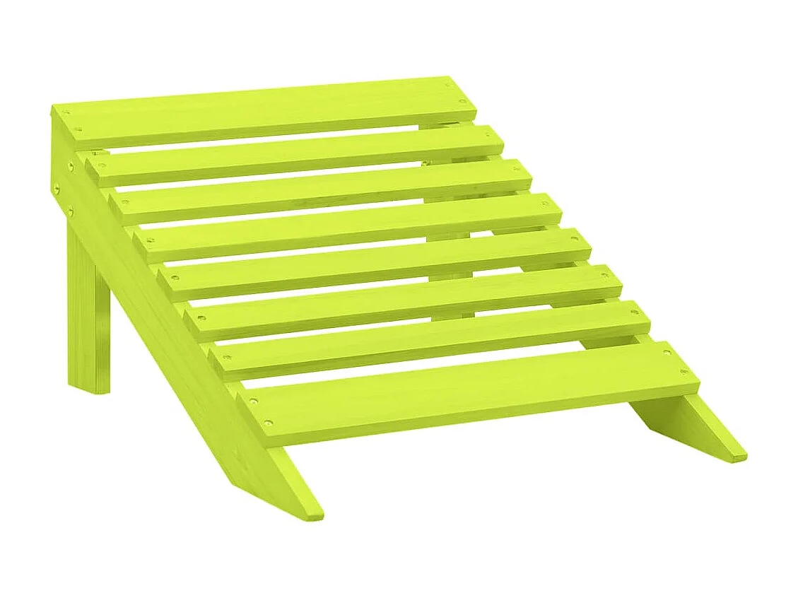 Chaise de jardin Adirondack avec pouf bois de sapin solide vert