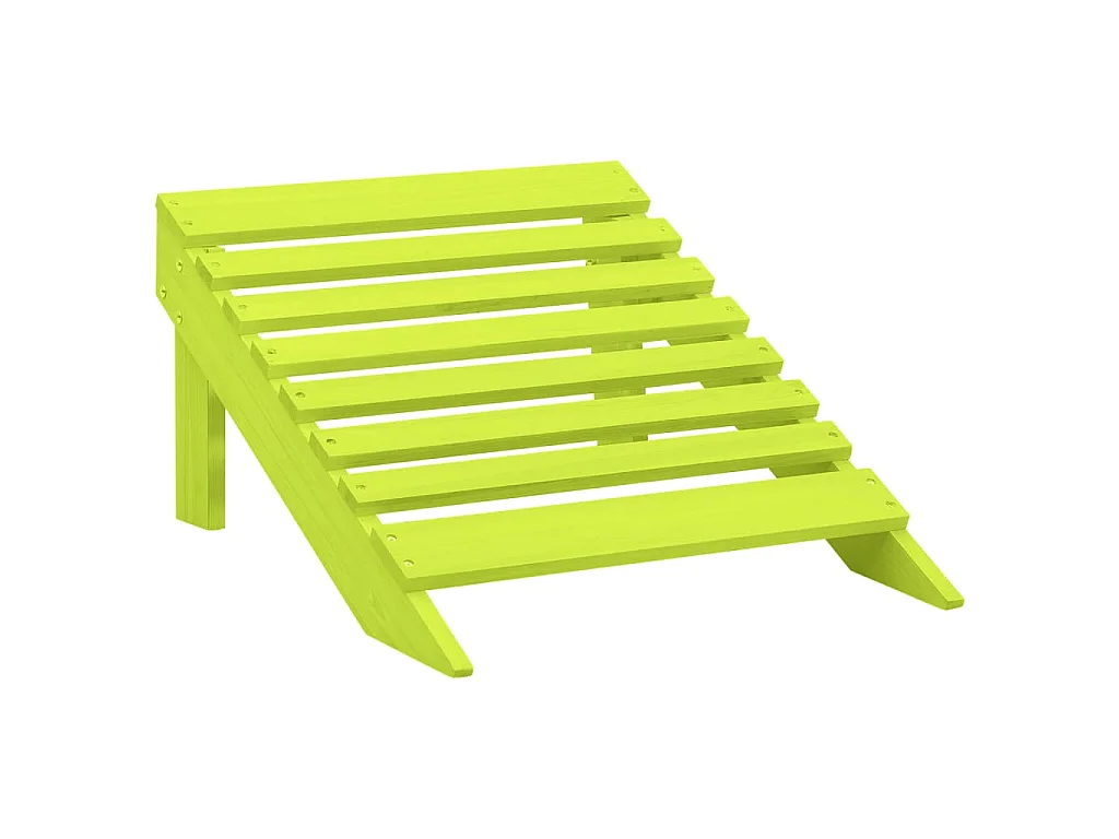 Chaise de jardin Adirondack avec pouf bois de sapin solide vert