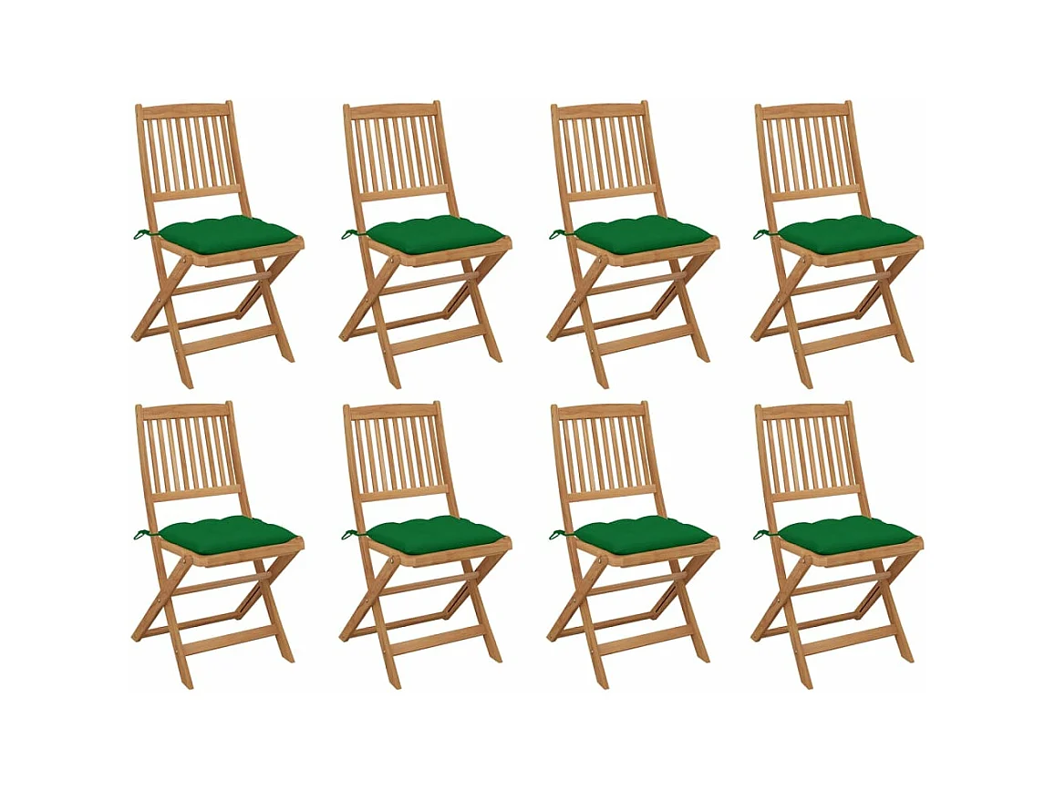 Klappbare Gartenstühle mit Kissen 8 Stk. Massivholz Akazie
