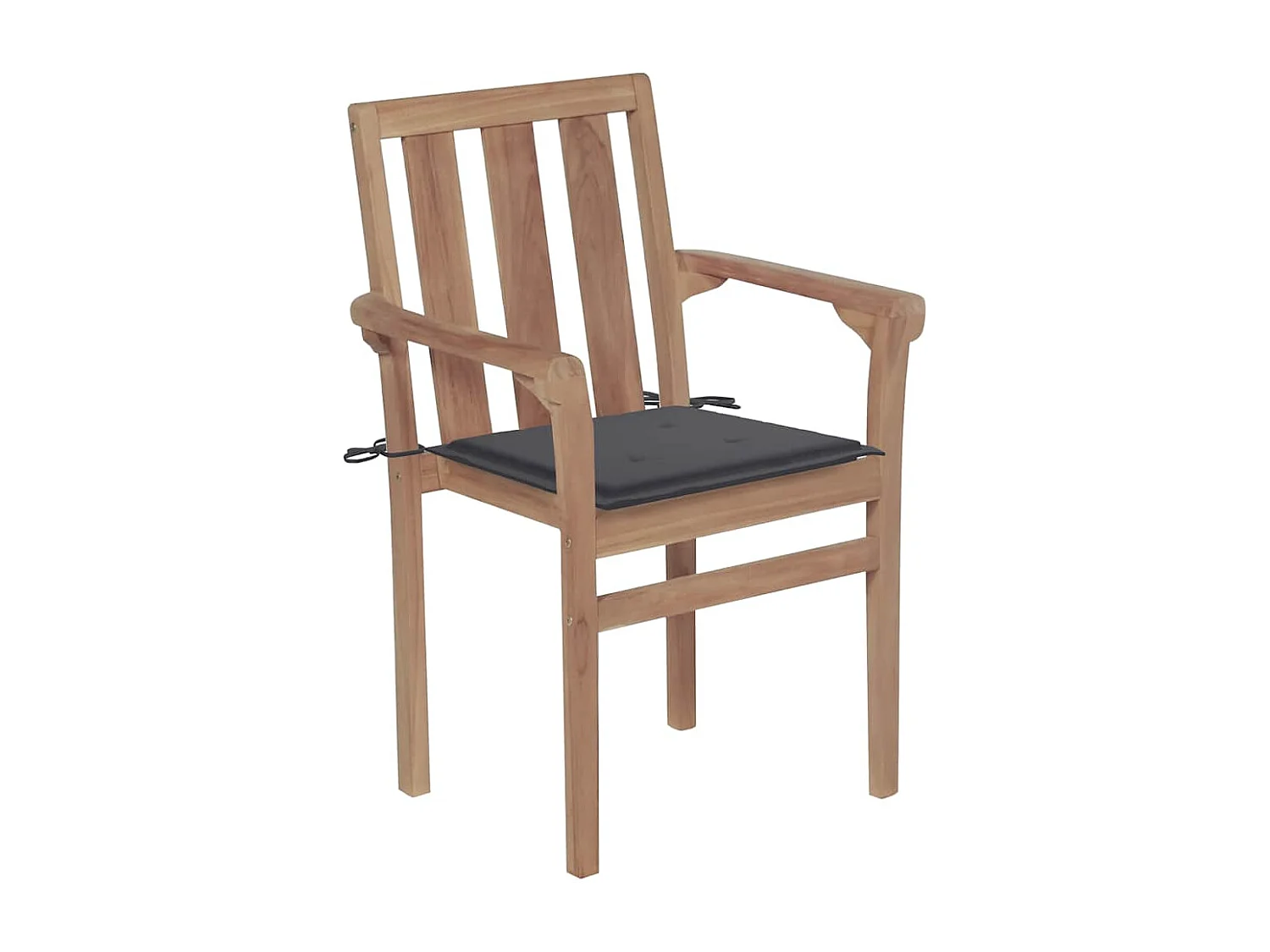 Tuinstoelen 2 st met antracietkleurige kussens massief teakhout