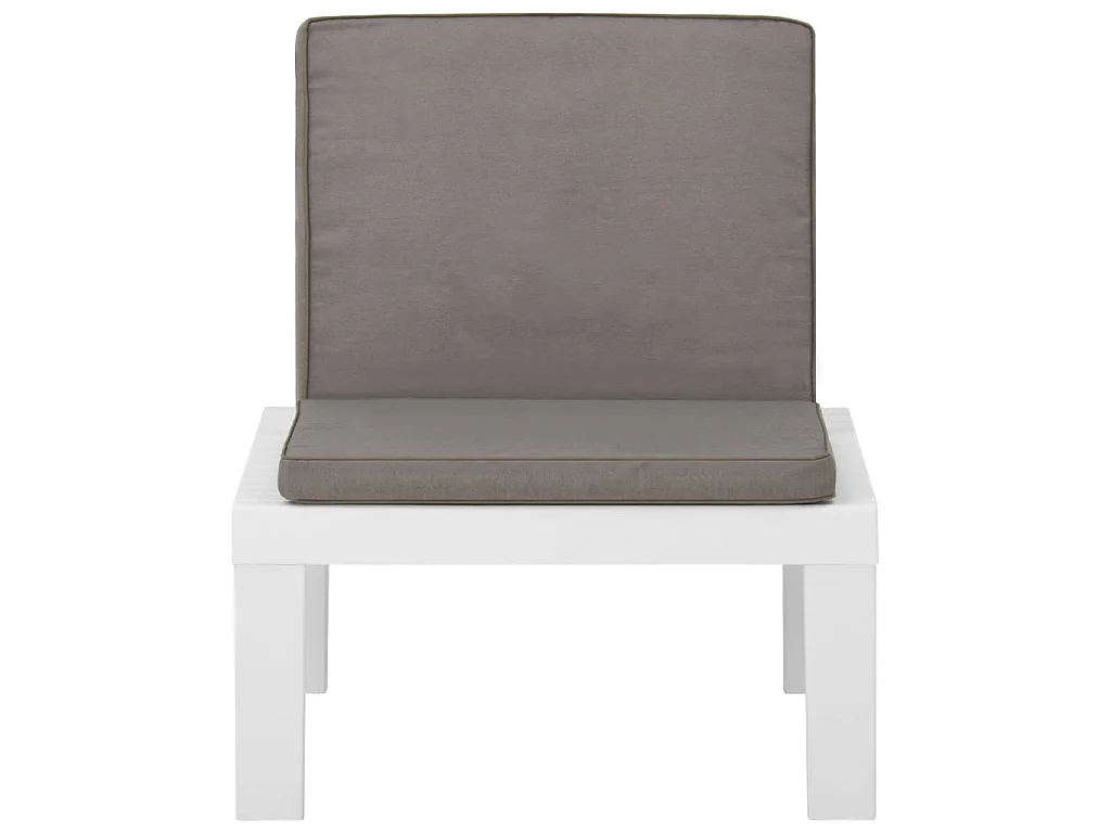 Cadeira lounge de jardim com almofadão plástico branco