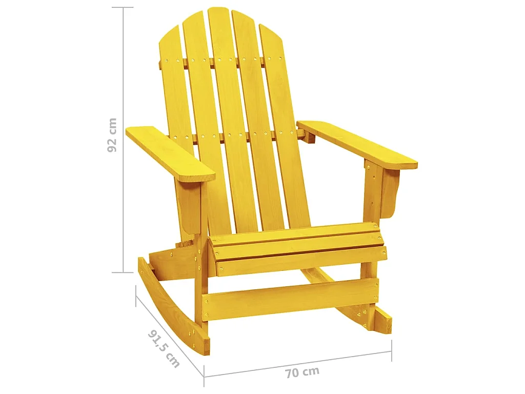 Chaise à bascule de jardin Adirondack bois de sapin jaune