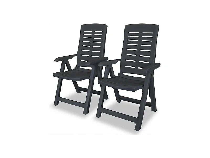 Verstellbare Gartenstühle 2 Stk. Kunststoff Anthrazit