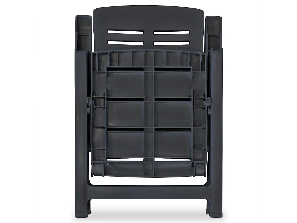 Verstelbare klapstoelen, 2 stuks, antracietkleurig kunststof