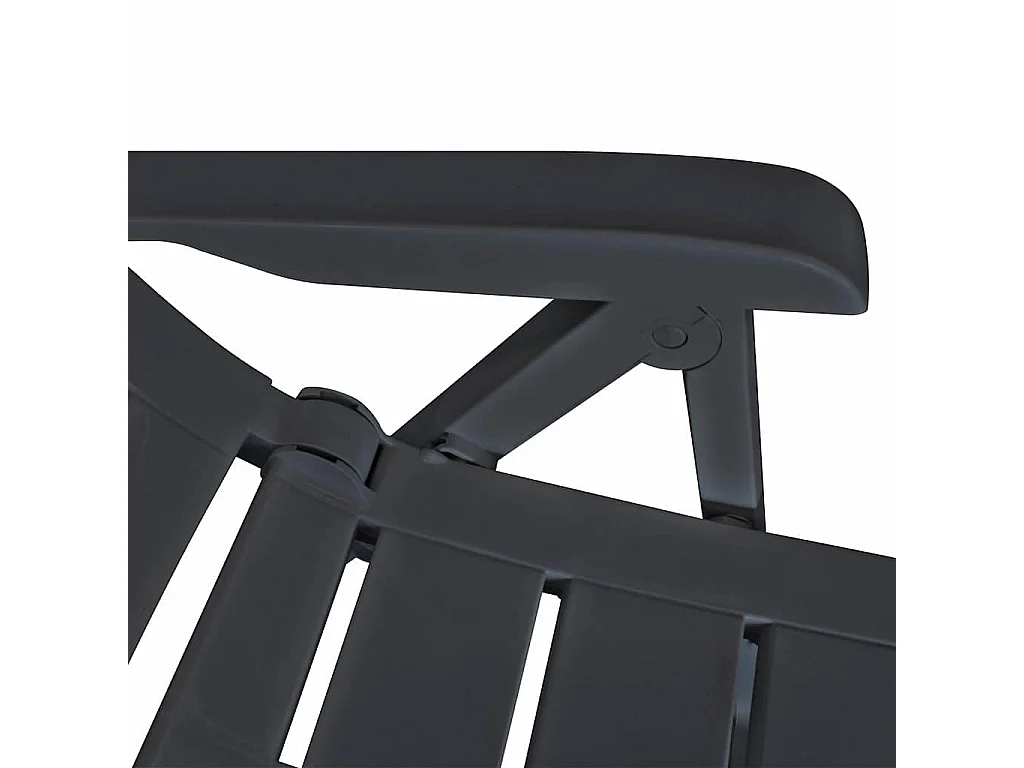 Fauteuils pliants inclinables, lot de 2, en plastique anthracite