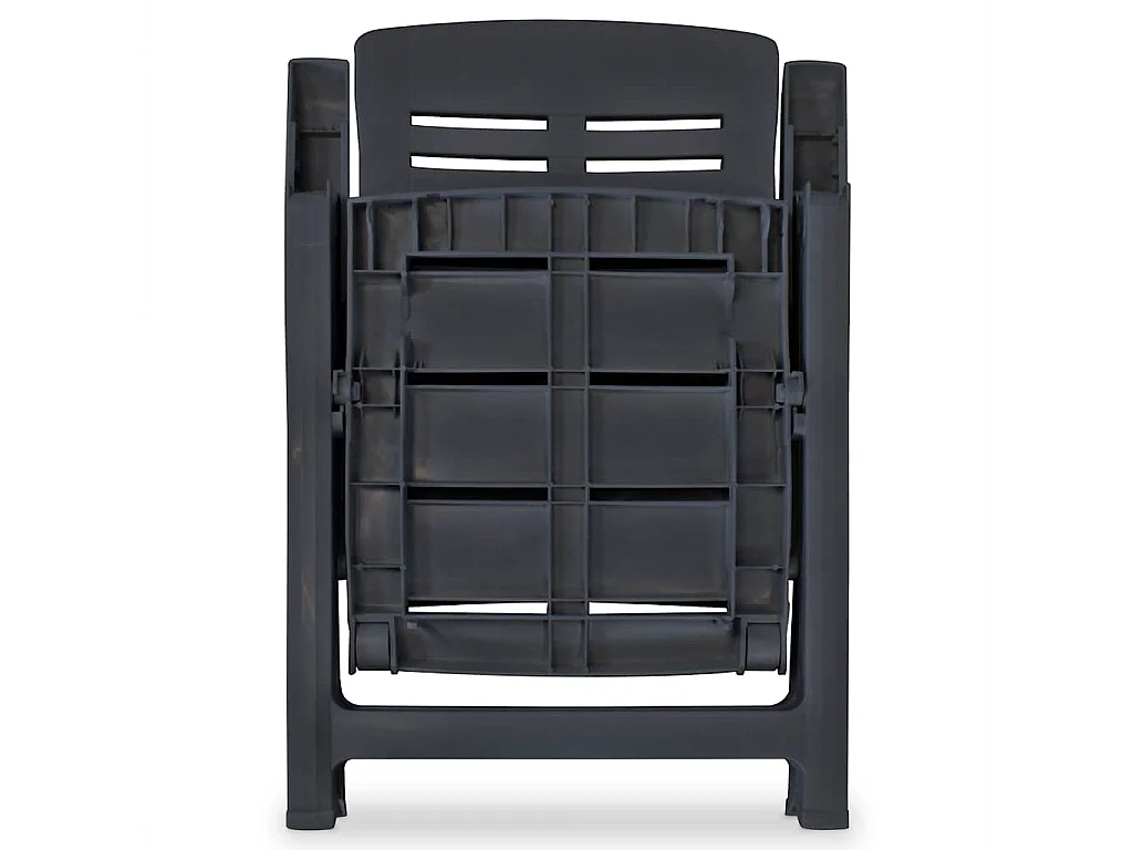 Fauteuils pliants inclinables, lot de 2, en plastique anthracite